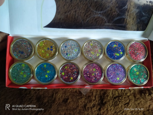 12 SHADES CREAMY CHUNKS GILITER EYESHADOW PACK