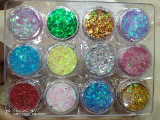 12 shades creamy chunks gilitter eyeshadow pack