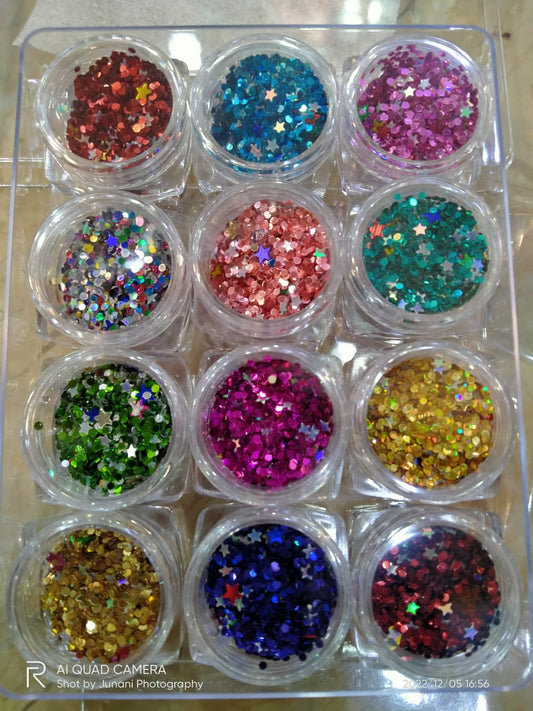12 shades chunks gilitter pack