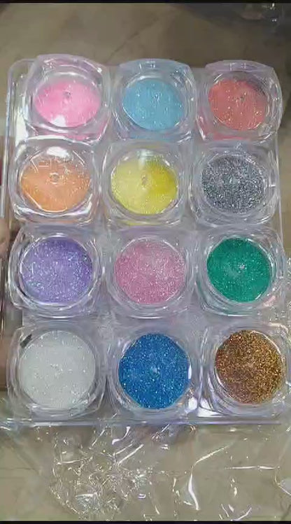 12 SHADES RAINBOW GILITER POWDER PACK